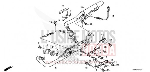 ABGAS-SCHALLDAEMPFER (VT750S) VT750SE de 2014